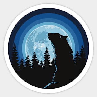 Moonlit Wolf Sticker